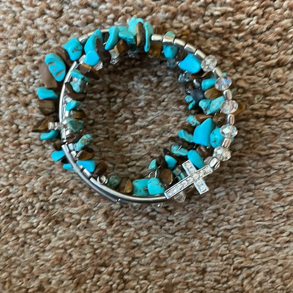 Southwest, cowgirl, turquoise, and stone bracelet